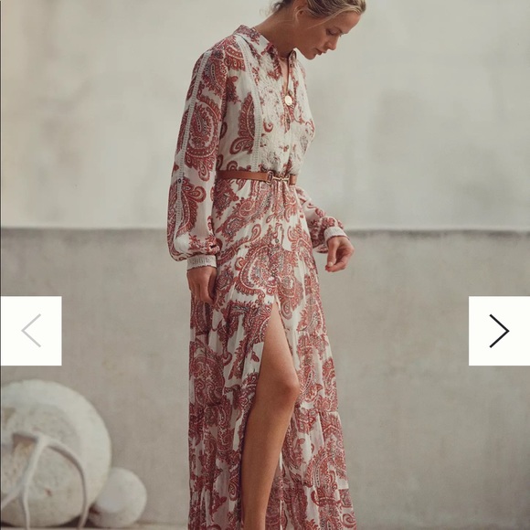 RARE!!Anthropologie Allaire Paisley Maxi Shirt Dress. NWOT - Picture 3 of 11